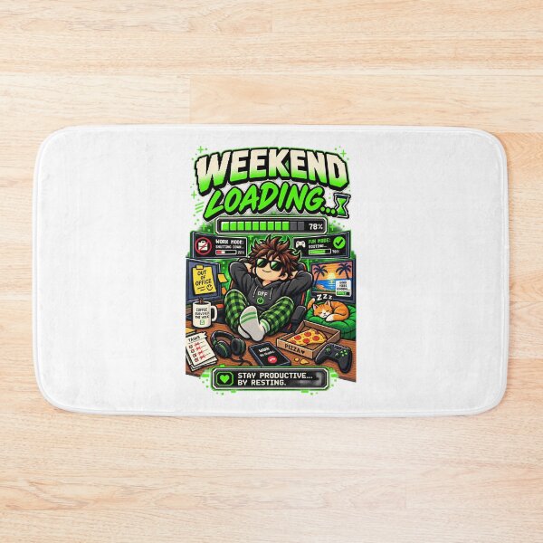 Item preview, Weekend Loading – Retro Pixel Work Mode Humor designed and sold by Mad Factory Designs.