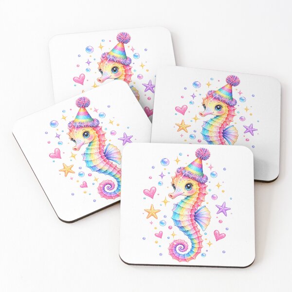 Item preview, Cute Rainbow Seahorse Birthday Girl designed and sold by KarimSoCute.