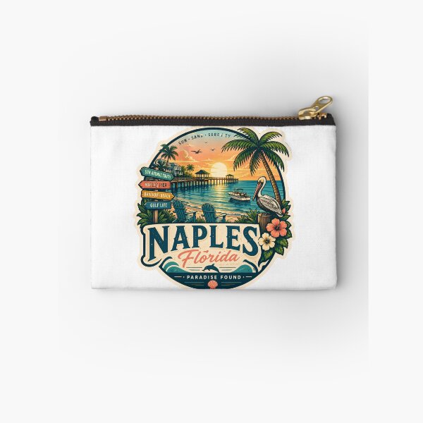 Item preview, Naples Florida Tropical Beach & Pier Vintage Sunset Souvenir designed and sold by LittleArij.