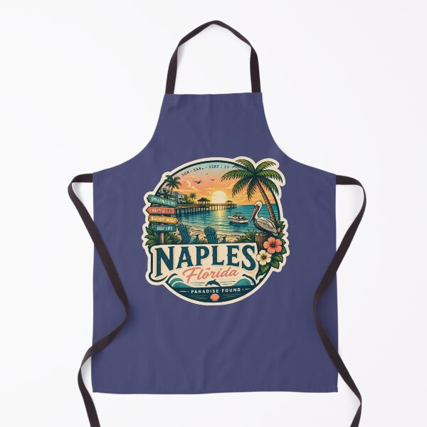 Item preview, Naples Florida Tropical Beach & Pier Vintage Sunset Souvenir designed and sold by LittleArij.