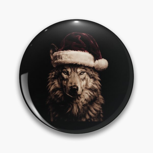 Item preview, Majestic Wolf Wearing a Santa Hat Christmas Holiday designed and sold by SOUFIANE1991.