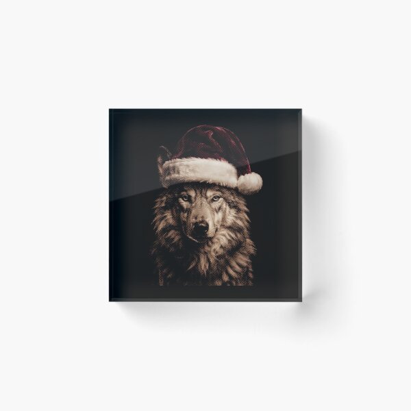 Item preview, Majestic Wolf Wearing a Santa Hat Christmas Holiday designed and sold by SOUFIANE1991.