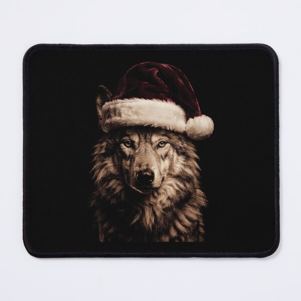 Item preview, Majestic Wolf Wearing a Santa Hat Christmas Holiday designed and sold by SOUFIANE1991.