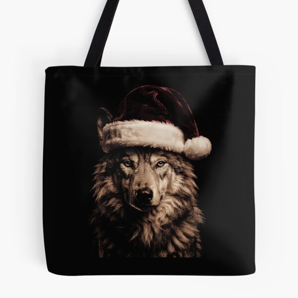 Item preview, Majestic Wolf Wearing a Santa Hat Christmas Holiday designed and sold by SOUFIANE1991.