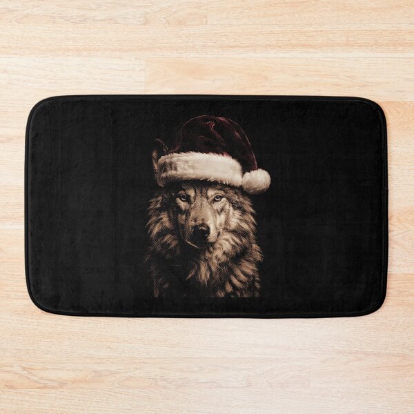 Item preview, Majestic Wolf Wearing a Santa Hat Christmas Holiday designed and sold by SOUFIANE1991.
