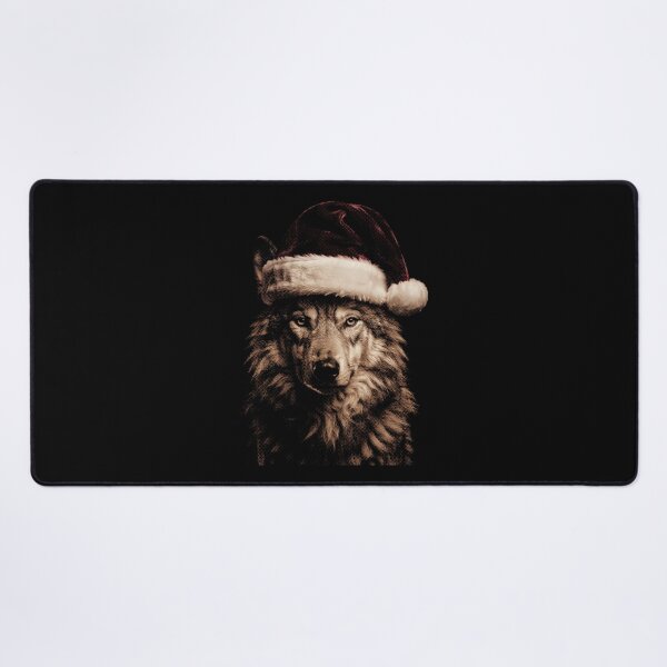 Item preview, Majestic Wolf Wearing a Santa Hat Christmas Holiday designed and sold by SOUFIANE1991.