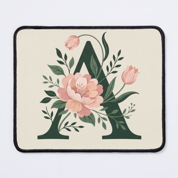 Item preview, Blush pink Floral Letter A Monogram Botanical designed and sold by ITCHAWAWAA.
