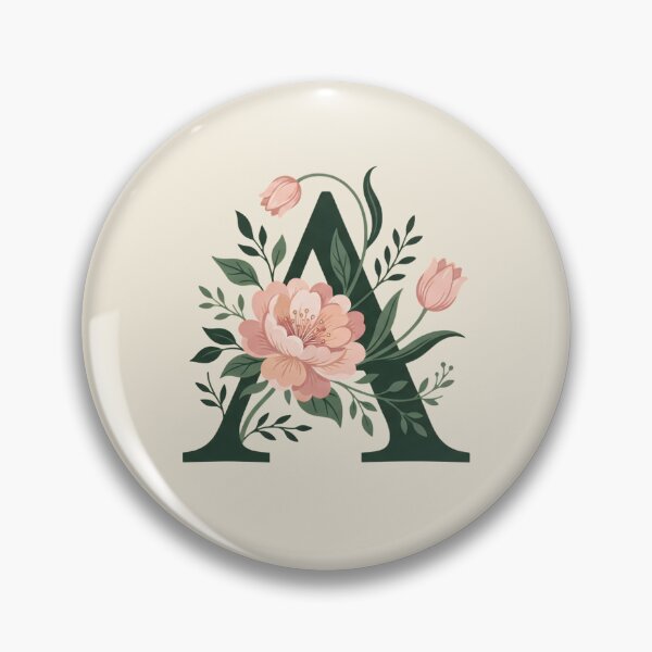 Item preview, Blush pink Floral Letter A Monogram Botanical designed and sold by ITCHAWAWAA.