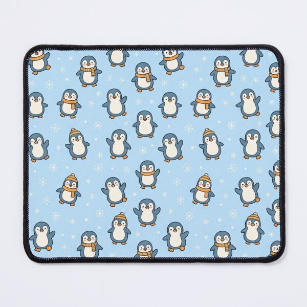 Item preview, Cute Penguins And Snowflakes Seamless Pastel Pattern designed and sold by StickVerse by Owais.