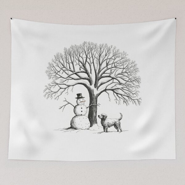 Item preview, Winter Snowman Dog Tree Shirt designed and sold by PinkPeonStores.