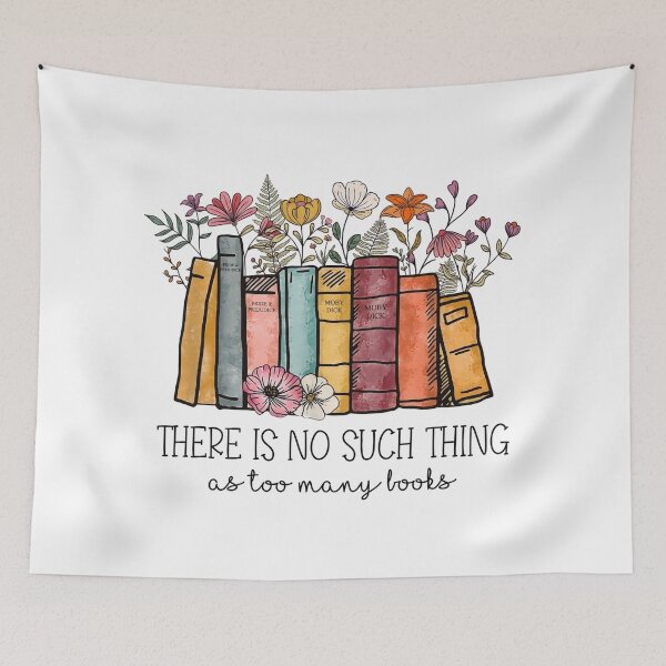 Item preview, There Is No Such Thing As Too Many Books - Floral Book Stack designed and sold by Shopeon Designs.