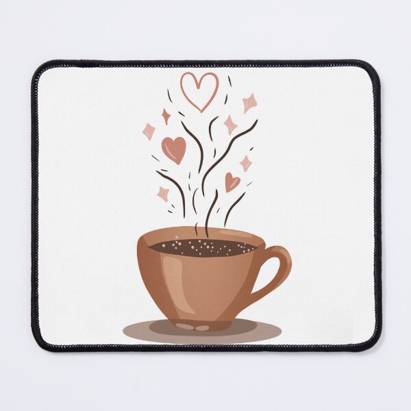 Item preview, Coffee Cup with Hearts Illustration designed and sold by DinaArtStudio.