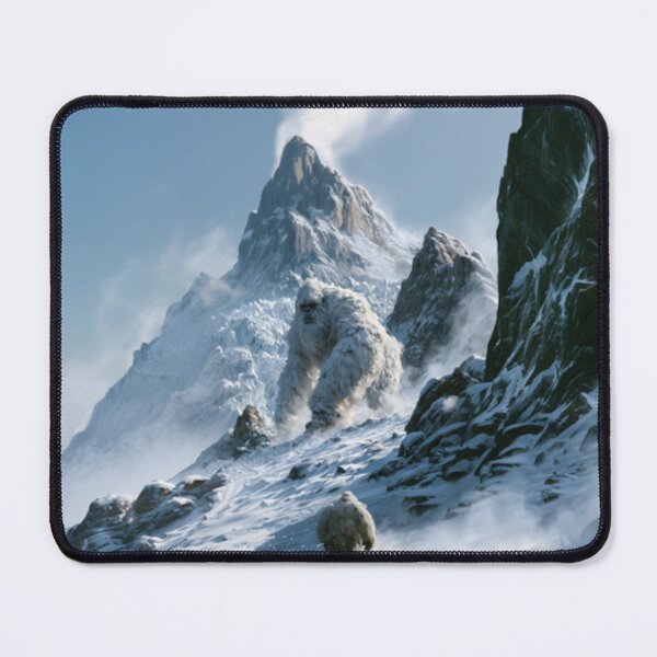 Item preview, A towering Yeti trekking through blizzard-covered Himalayan peaks surrounded by towering glaciers and blowing snow, Fantasy & Mythological Creatures designed and sold by CDC40.