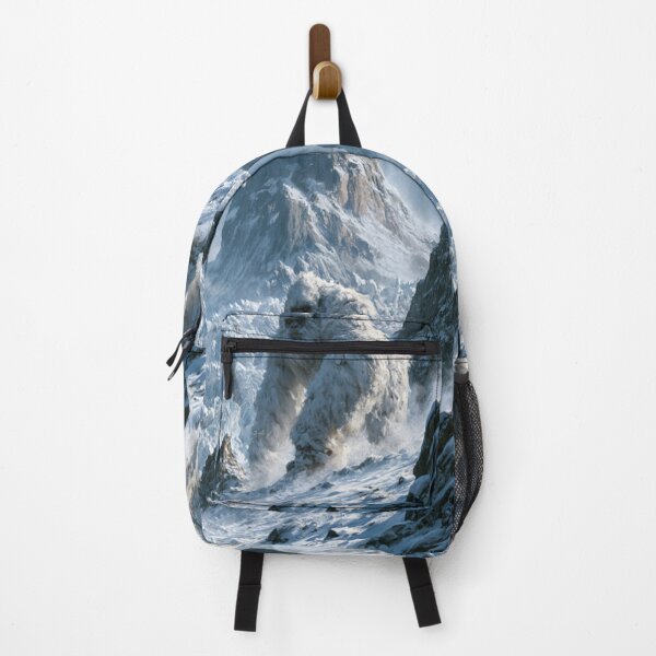 Item preview, A towering Yeti trekking through blizzard-covered Himalayan peaks surrounded by towering glaciers and blowing snow, Fantasy & Mythological Creatures designed and sold by CDC40.