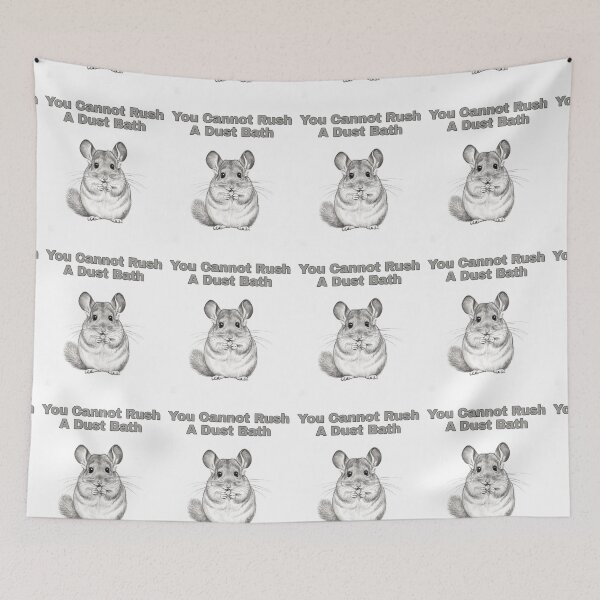 Item preview, Chinchilla Dust Bath Patience Pencil Sketch Art designed and sold by NatureUnleashed.