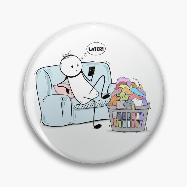 Item preview, Laundry Procrastination – Hand-drawn Relatable Digital Illustration & Print designed and sold by MyVisionaryHuez.