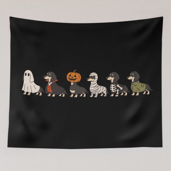 Item preview, Funny Black and Cream Dachshund Halloween Costume Trick or Treat Mom Dad Kids designed and sold by FurryHavenPH.