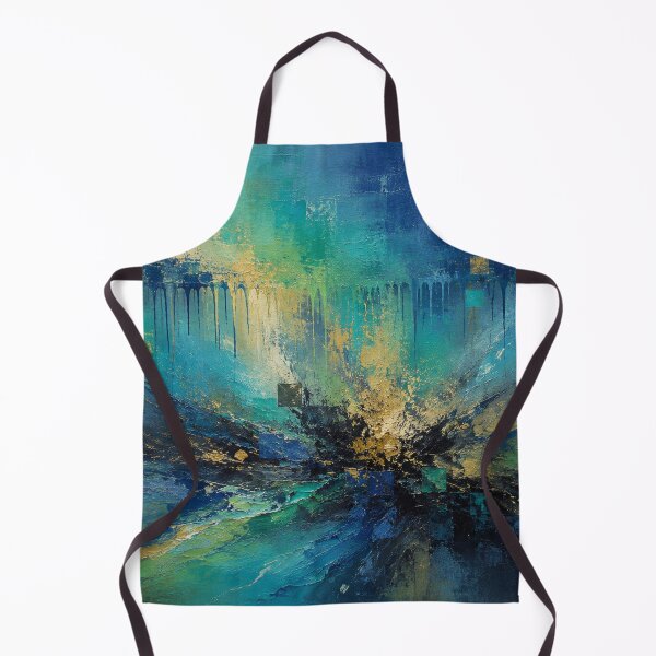 Item preview, Luminous Abyss - Deep Blue, Teal & Gold Foil Abstract Painting designed and sold by Joey Santiago.