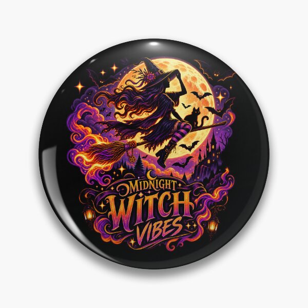 Item preview, Midnight Witch Vibes Halloween Witch Black Cat Moon Broom Spooky designed and sold by Rtcraftani.