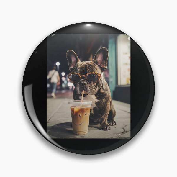 Item preview, Bulldog Drinking Iced Coffee Funny Dog Meme designed and sold by studio-ssaam.