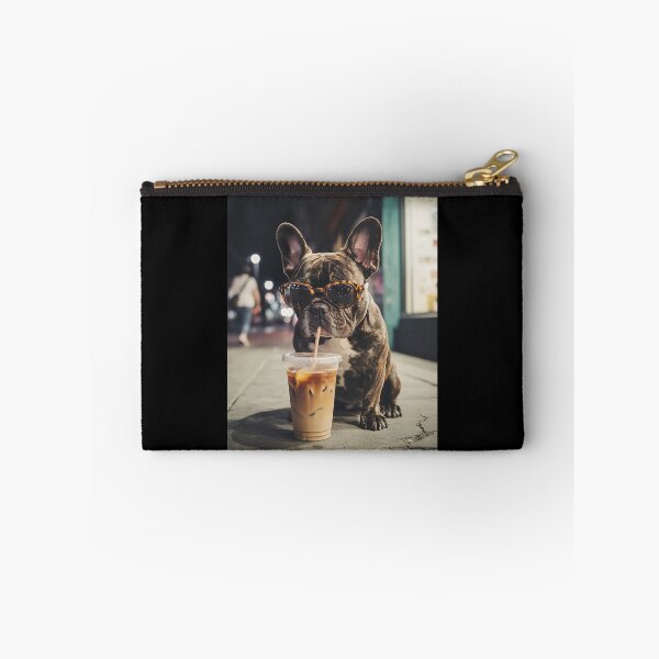 Item preview, Bulldog Drinking Iced Coffee Funny Dog Meme designed and sold by studio-ssaam.