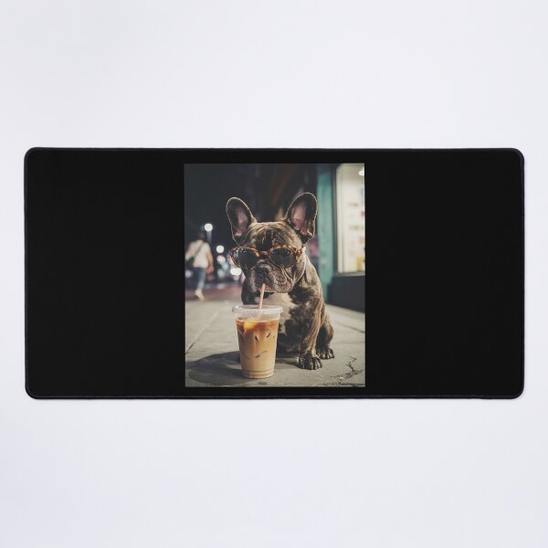 Item preview, Bulldog Drinking Iced Coffee Funny Dog Meme designed and sold by studio-ssaam.