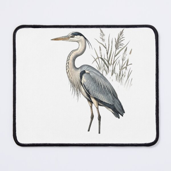 Item preview, Grey Heron Wading Vintage Print designed and sold by DangaVintage.