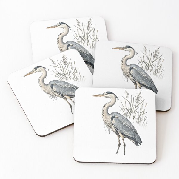 Item preview, Grey Heron Wading Vintage Print designed and sold by DangaVintage.