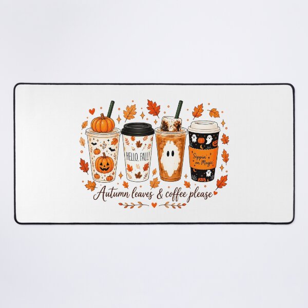 Item preview, Autumn Leaves and Coffee Please Pumpkin Fall Halloween designed and sold by KarimSoCute.