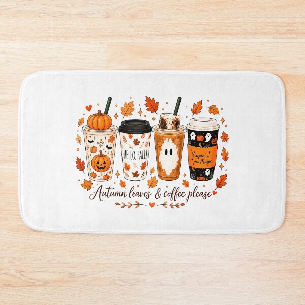 Item preview, Autumn Leaves and Coffee Please Pumpkin Fall Halloween designed and sold by KarimSoCute.