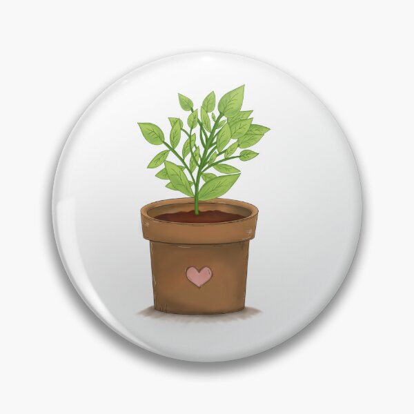Item preview, Potted Plant with Pink Heart – Hand-drawn Digital Art & Wallpaper designed and sold by MyVisionaryHuez.