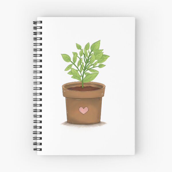Item preview, Potted Plant with Pink Heart – Hand-drawn Digital Art & Wallpaper designed and sold by MyVisionaryHuez.
