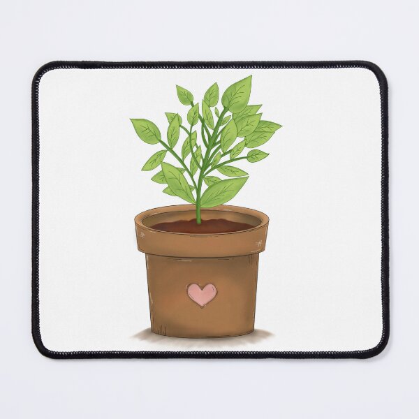 Item preview, Potted Plant with Pink Heart – Hand-drawn Digital Art & Wallpaper designed and sold by MyVisionaryHuez.
