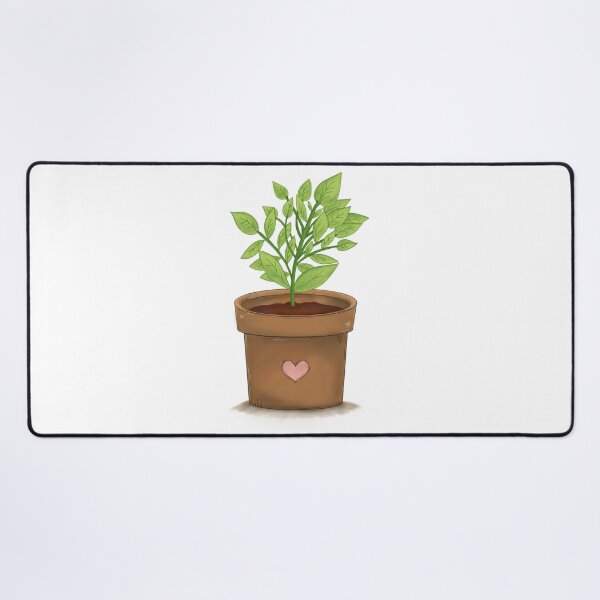 Item preview, Potted Plant with Pink Heart – Hand-drawn Digital Art & Wallpaper designed and sold by MyVisionaryHuez.