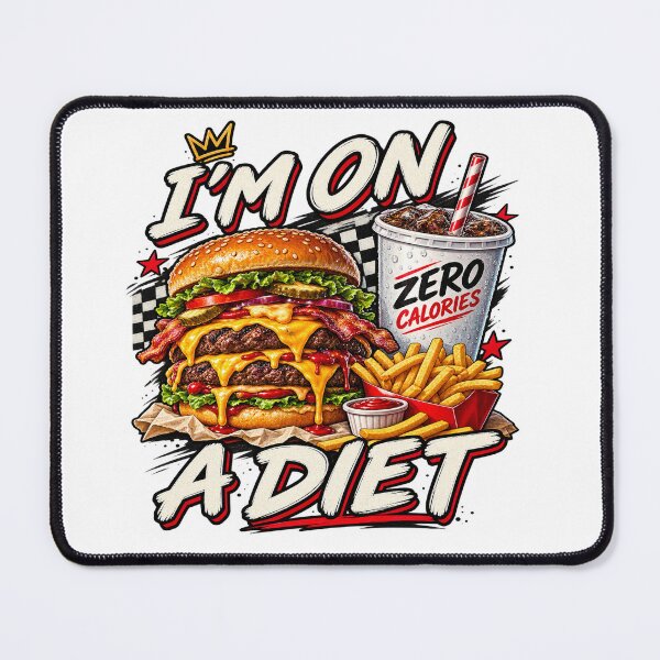 Item preview, I'm On A Diet Burger Humor designed and sold by PRINTIONAL.