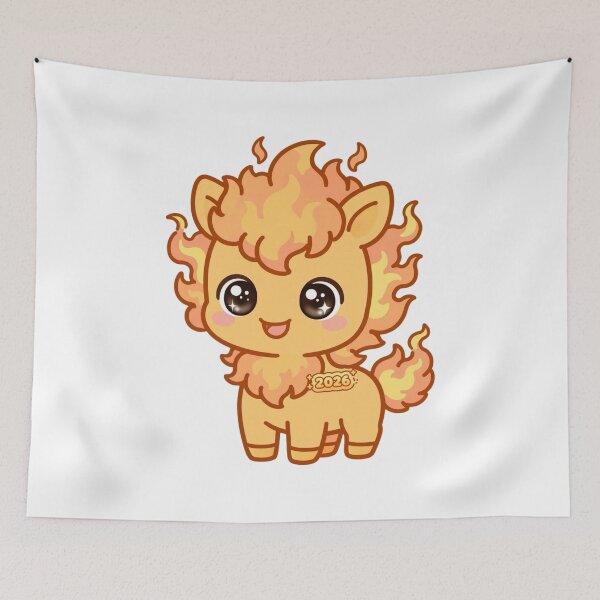 Item preview, Cute Kawaii Fire Horse 2026 - Baby Horse designed and sold by Fulaly.