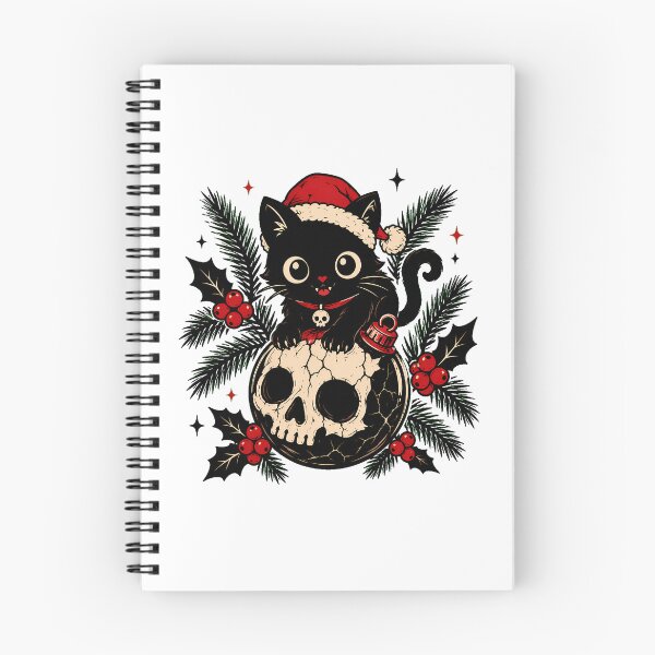 Item preview, Goth Christmas Black Cat Skull Ornament Spooky Creepmas designed and sold by chattsuede.