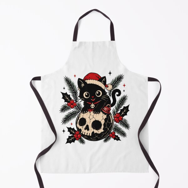 Item preview, Goth Christmas Black Cat Skull Ornament Spooky Creepmas designed and sold by chattsuede.
