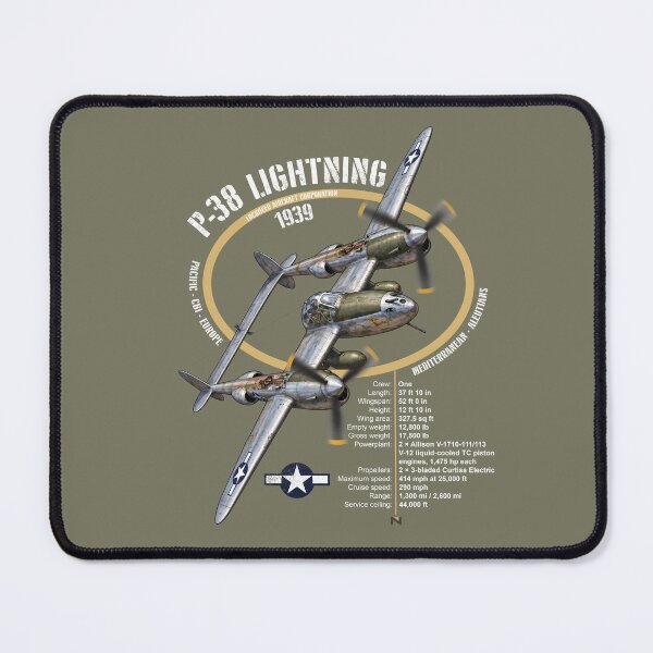 Item preview, P-38 LIGHTNING PLANE DARK designed and sold by MUNZdesign.