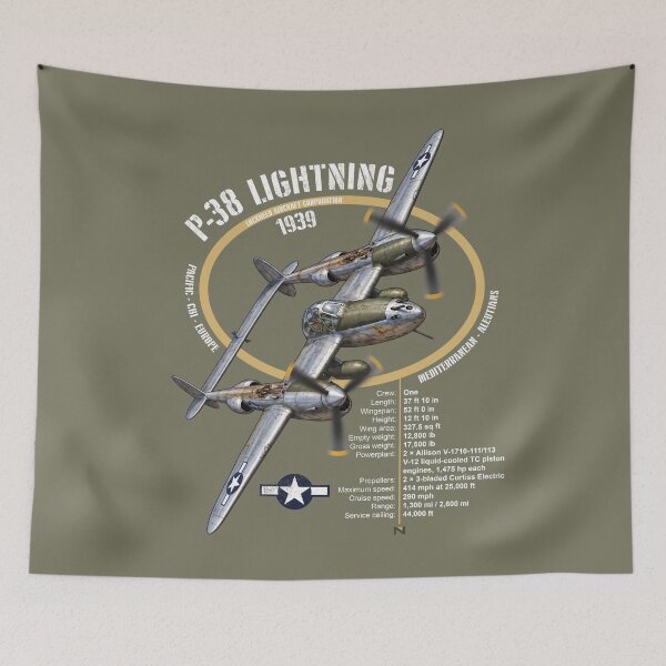 Item preview, P-38 LIGHTNING PLANE DARK designed and sold by MUNZdesign.