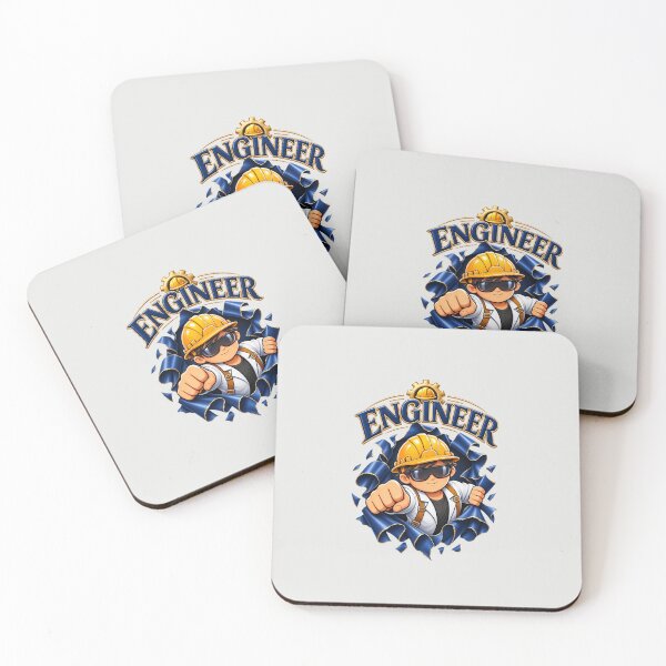 Item preview, Engineer Breaking Through – Premium Engineering Cartoon Design designed and sold by HO•Designs.