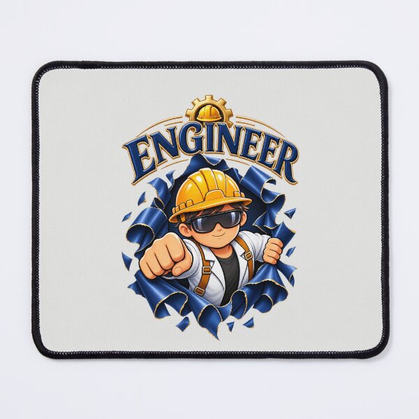 Item preview, Engineer Breaking Through – Premium Engineering Cartoon Design designed and sold by HO•Designs.