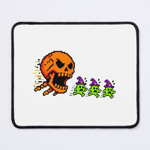 Item preview, Pixelated Halloween Arcade Skull Chasing Frightened Monsters designed and sold by chattsuede.