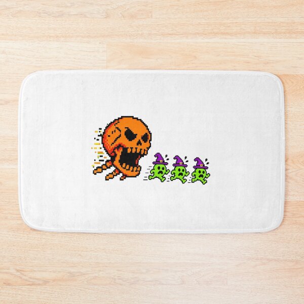 Item preview, Pixelated Halloween Arcade Skull Chasing Frightened Monsters designed and sold by chattsuede.