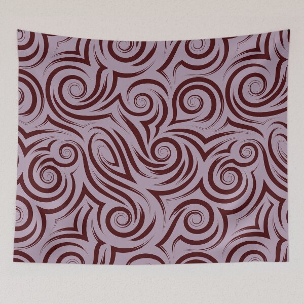 Item preview, Burgundy Swirl Tribal Pattern | Dusty Mauve Abstract Art designed and sold by ​Jyoti Digital Artist.