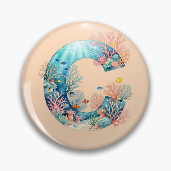 Item preview, Coastal Initial C Marine Monogram Personalized Ocean Design designed and sold by Sea Gem.