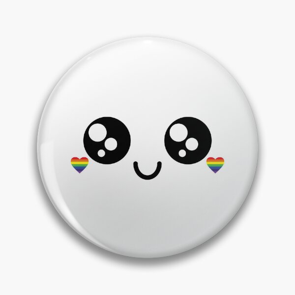 Item preview, Cute kawaii smiling rainbow heart cheeks face designed and sold by BlushyPrint.