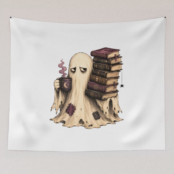 Item preview, Cozy Goth Reading Ghost Spell Book Lover designed and sold by chattsuede.