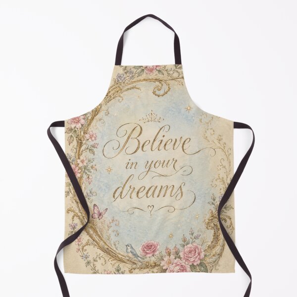 Item preview, Vintage Rococo Floral Quote Art – Believe in Your Dreams, Romantic Cottagecore Aesthetic designed and sold by MimiSabu.