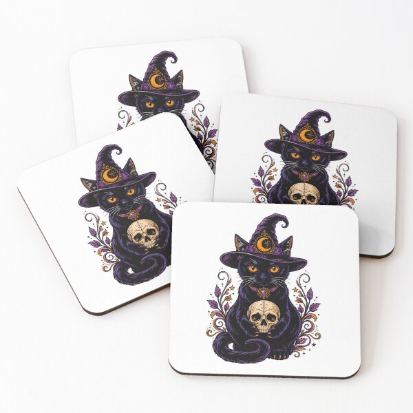 Item preview, Witchy Black Cat Skull Gothic Halloween Mystical designed and sold by chattsuede.